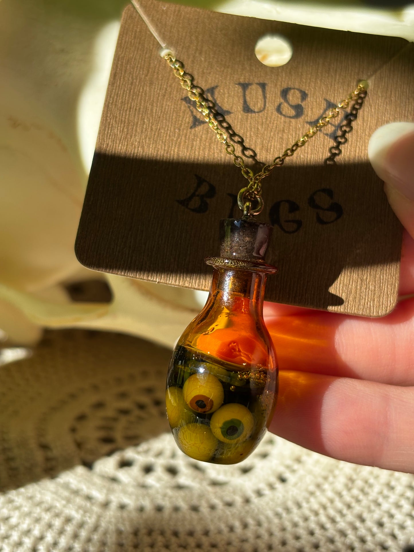 Eyeball Jar Necklace