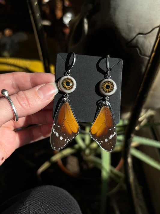 Butterfly Wing + Eye Earrings