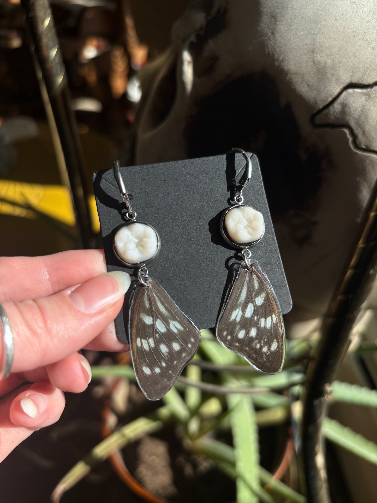 Butterfly Wing + Teeth Earrings