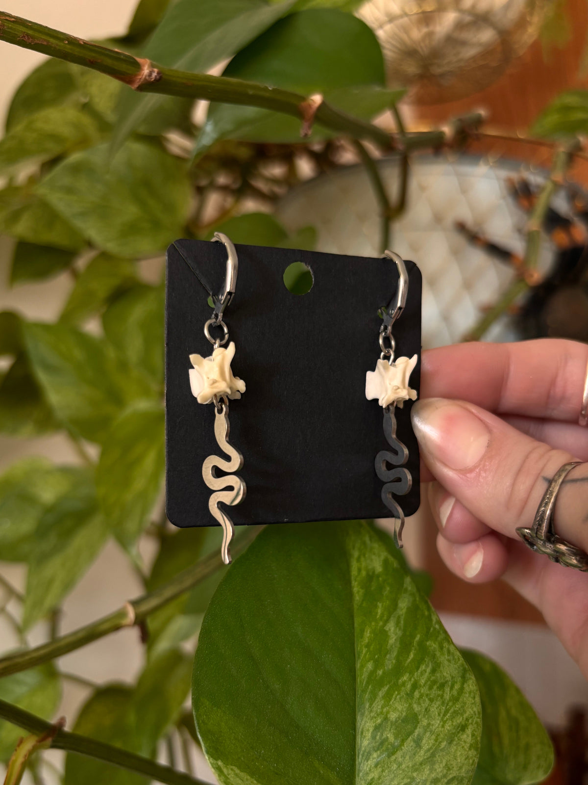Vertebra Snake Dangle Earrings