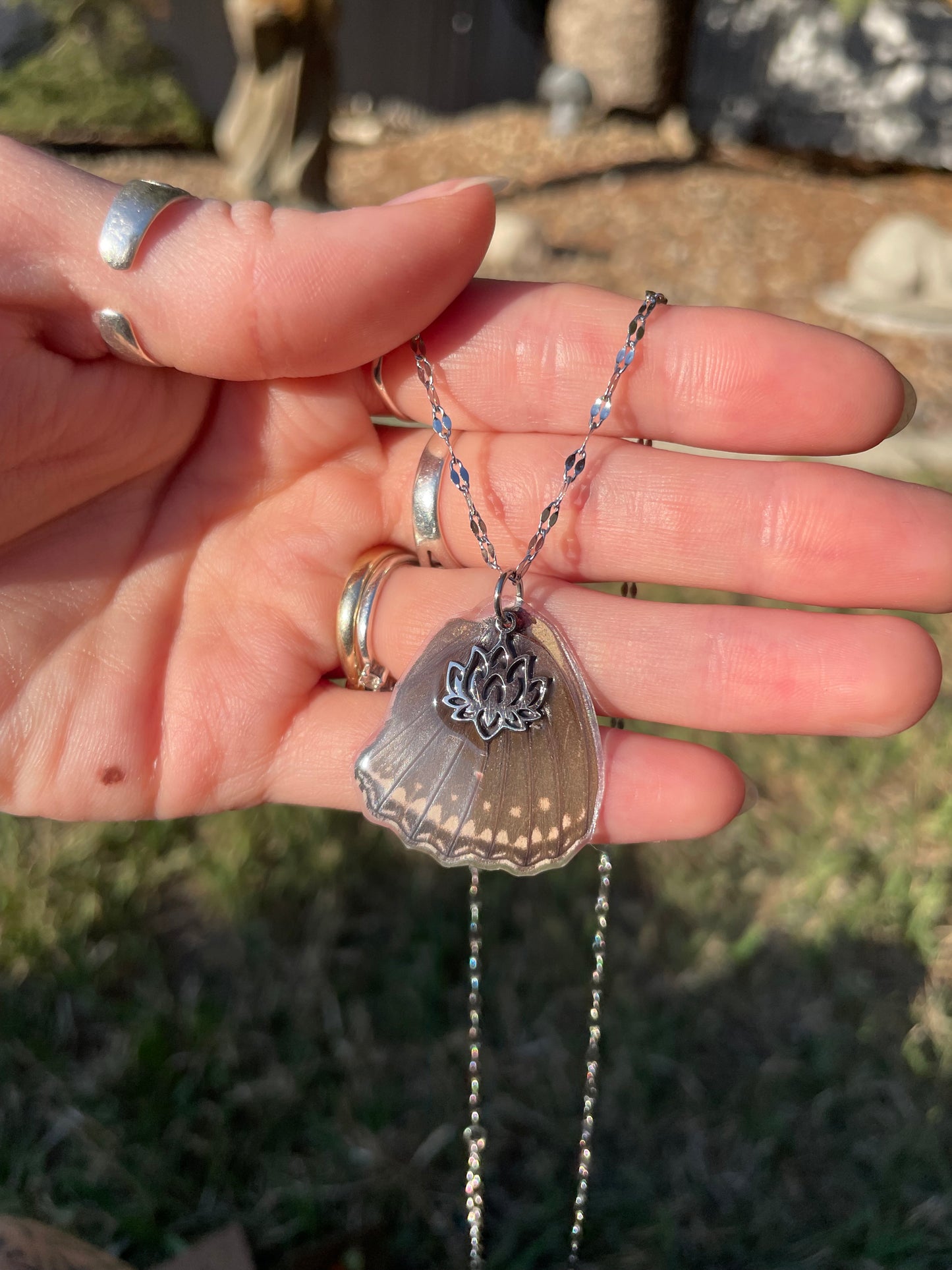 Lotus Butterfly Wing Necklace