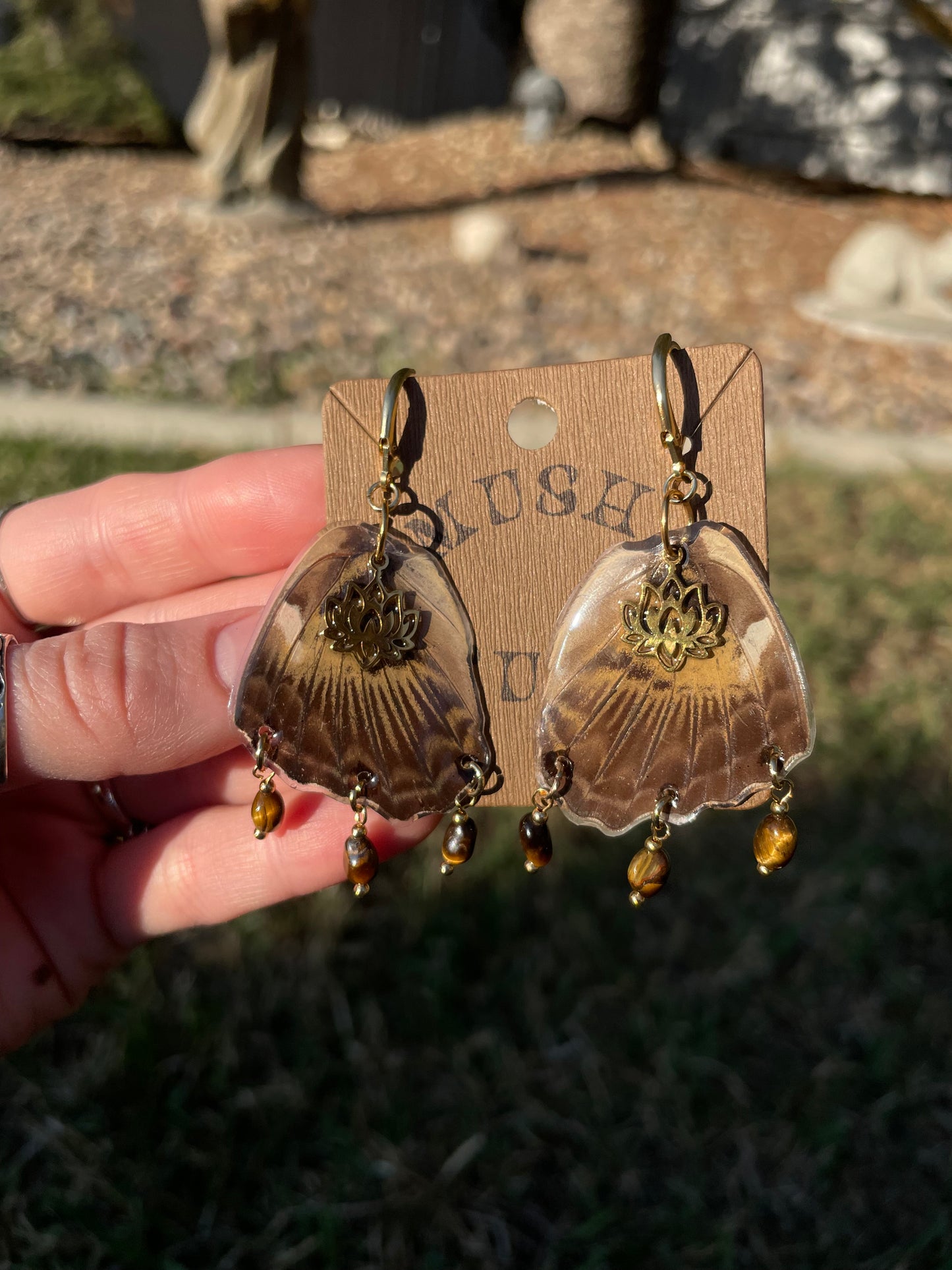 Lotus Butterfly Wing Earrings