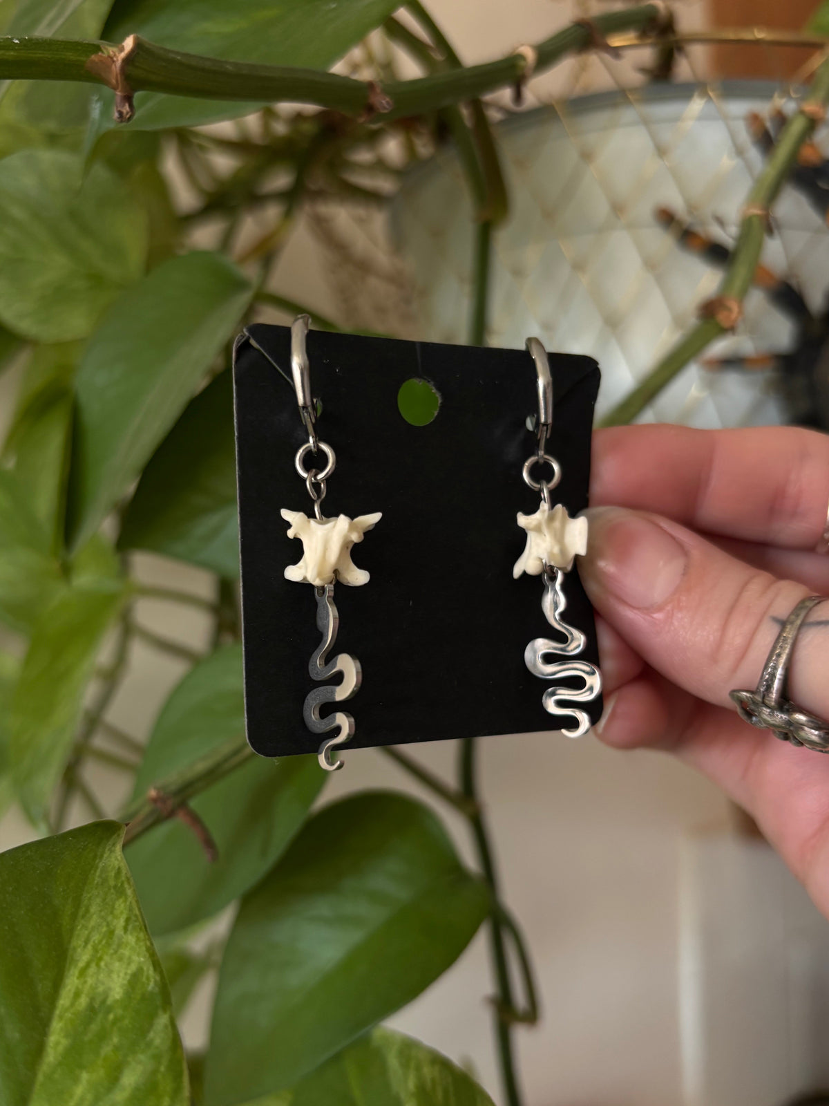 Vertebra Snake Dangle Earrings