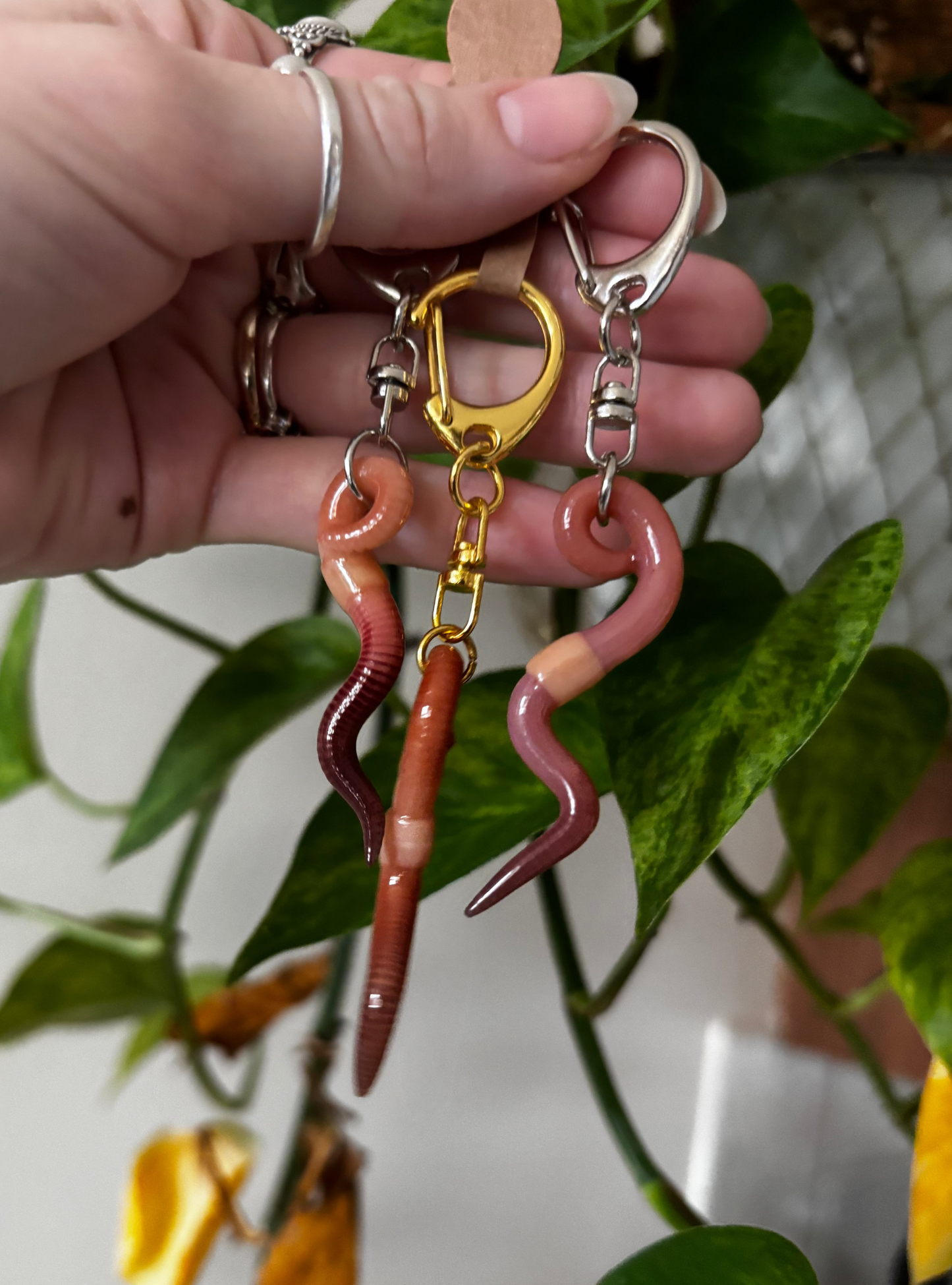 Worm keychain