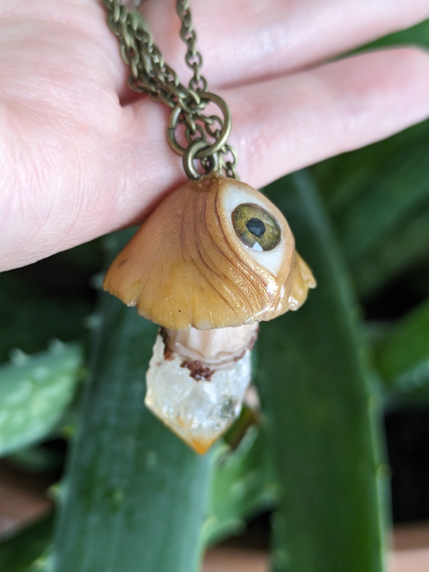 Third Eye Shroom + Citrine Necklace