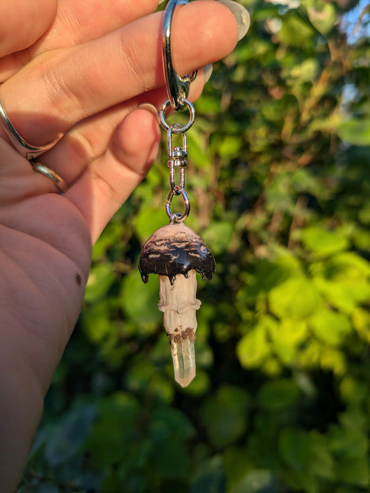 Inky Cap + Quartz Keychain