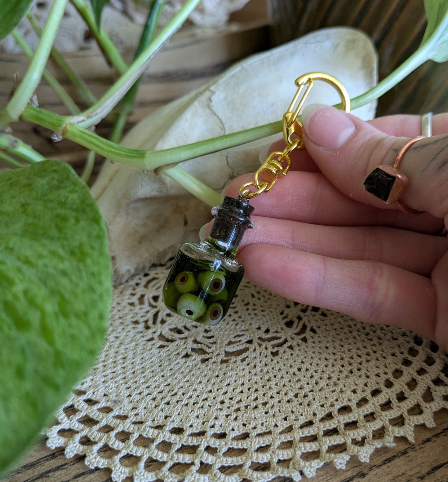 Eyeball Jar keychain