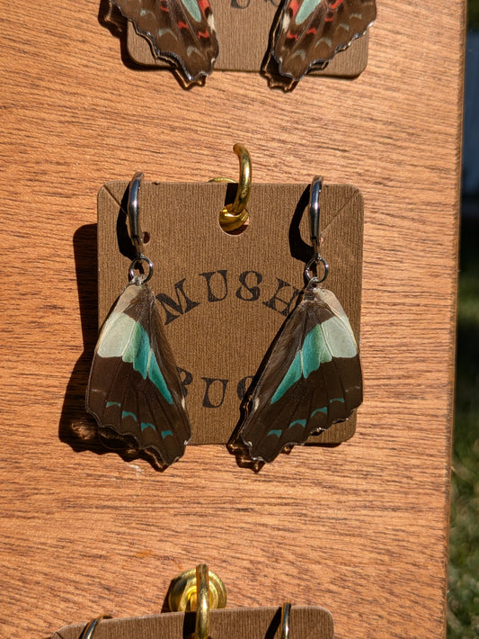 Butterfly Wing Earrings - The Common Bluebottle