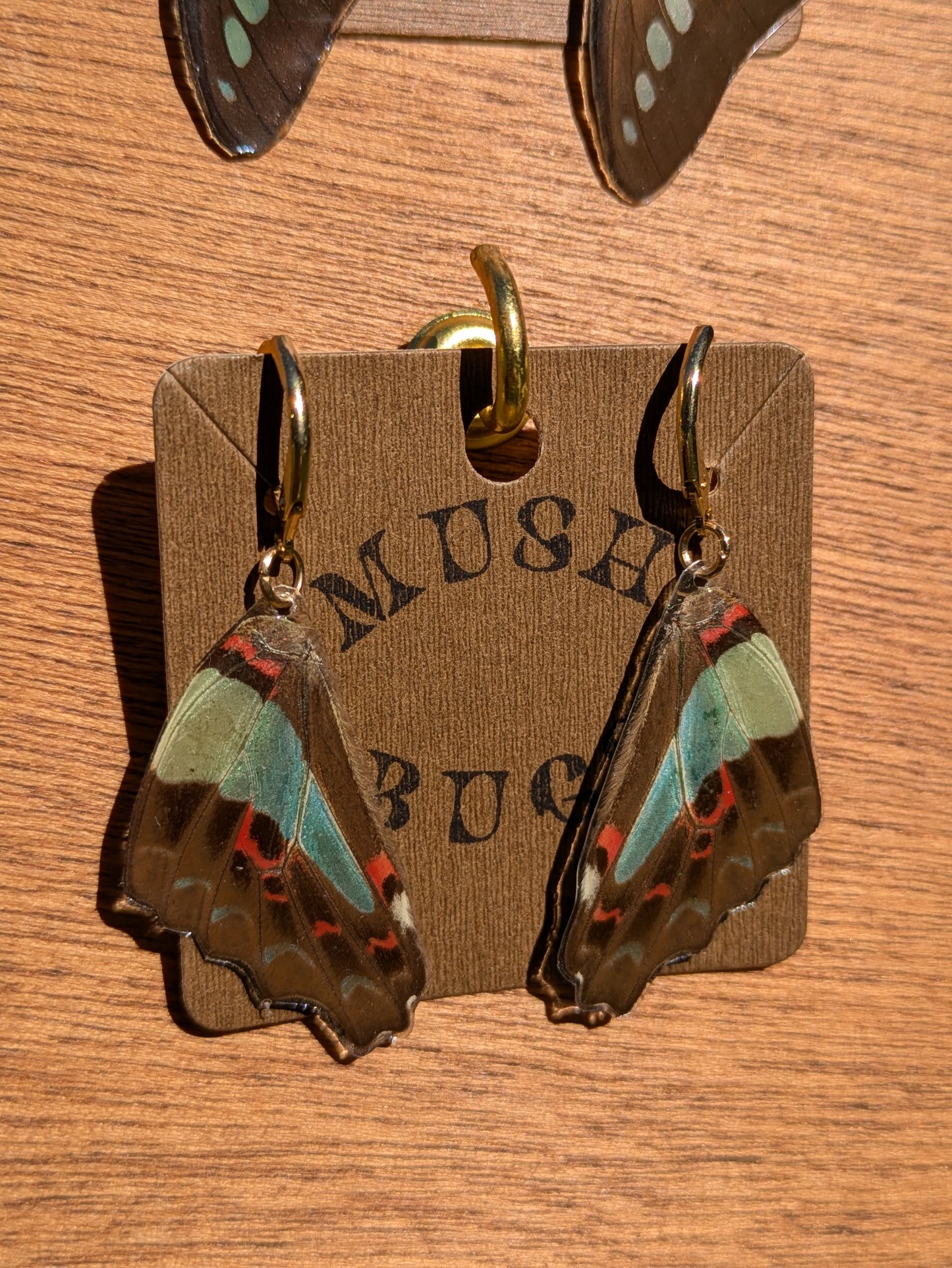 Butterfly Wing Earrings - The Common Bluebottle