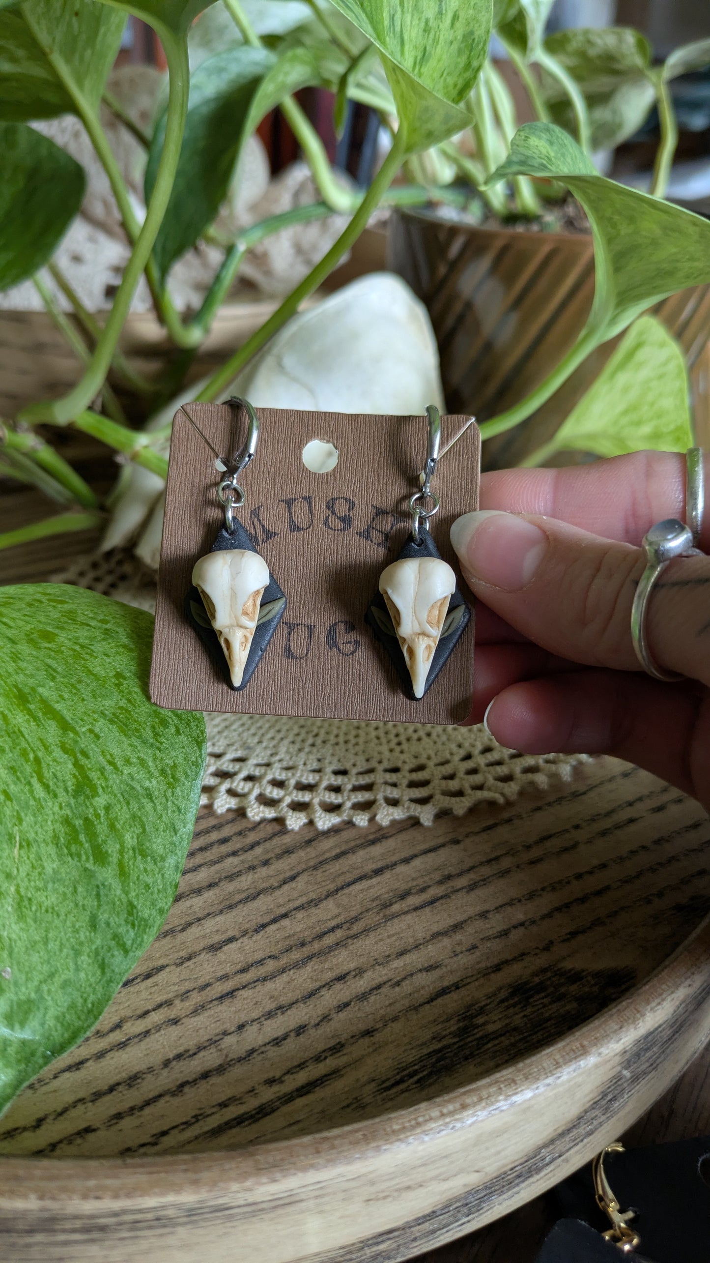 Raven Skull Earrings