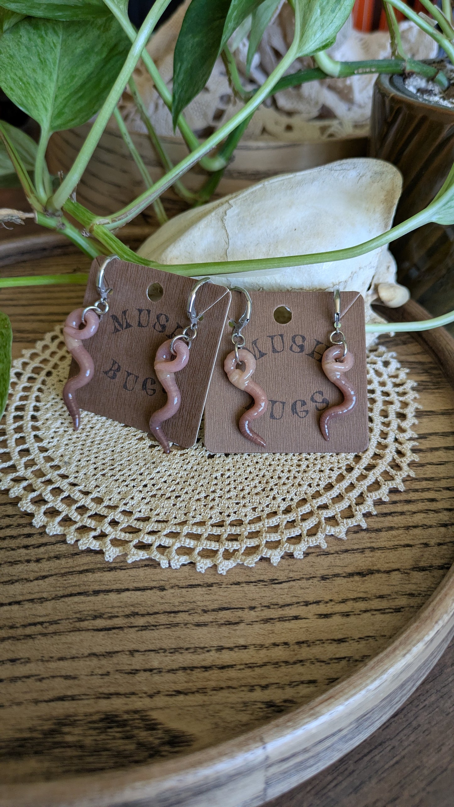 Worm earrings